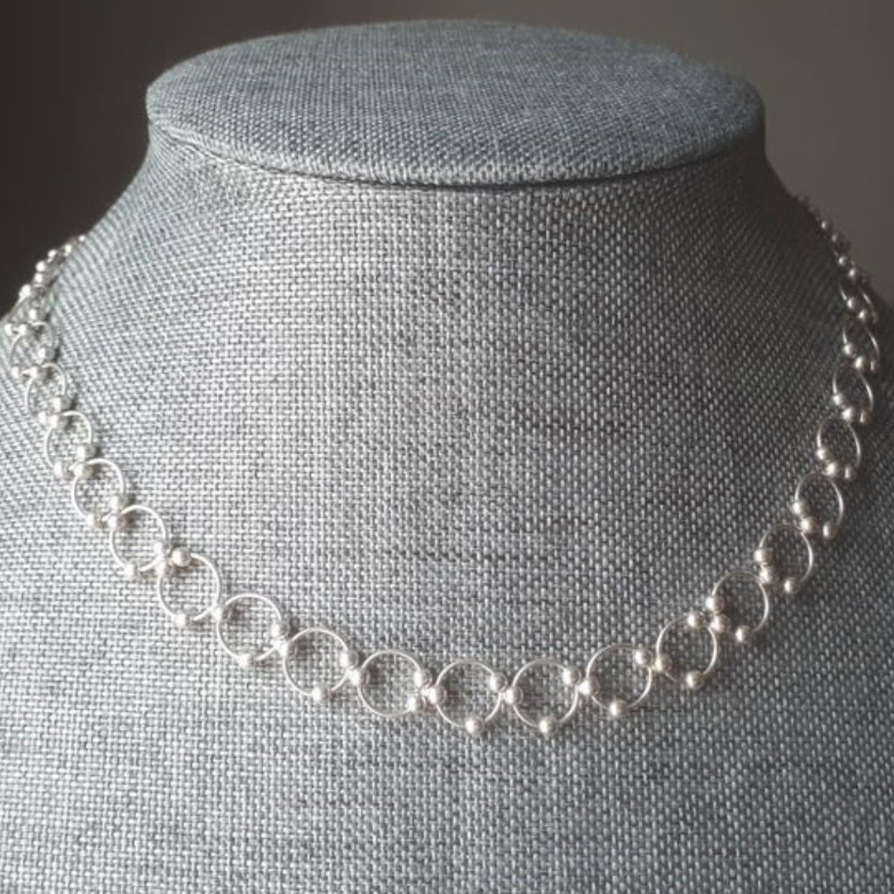 Sterling Silver Collar Length Necklace